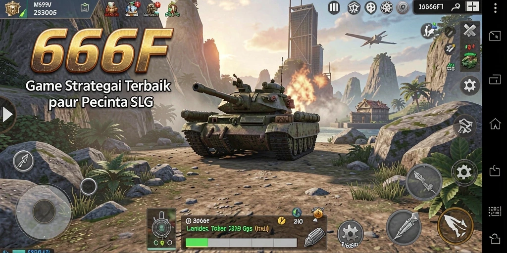 Screenshot dari gameplay 666F yang menunjukkan aksi strategis dan pertempuran.
