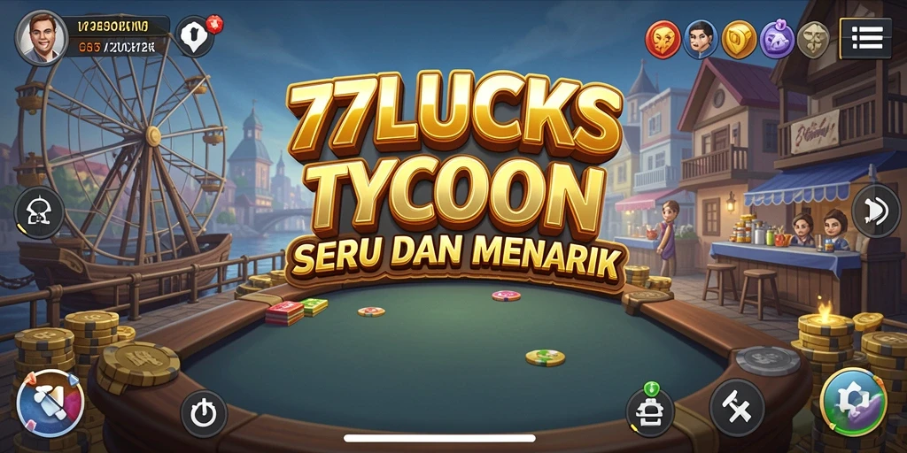 Screenshot gameplay <strong>77LUCKS</strong> menampilkan strategi bisnis yang menarik.