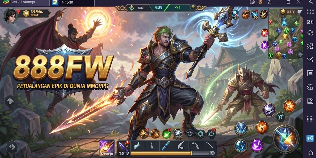 Tampilan game MMORPG dengan grafis memukau di 888FW