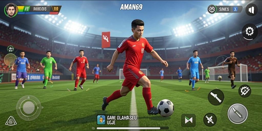 Tampilan gameplay AMAN69 yang mendebarkan dan penuh aksi olahraga.