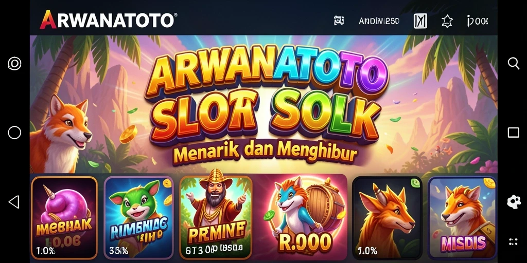 Screenshot gameplay ARWANATOTO menunjukkan visual yang menarik dengan efek bermain yang seru.