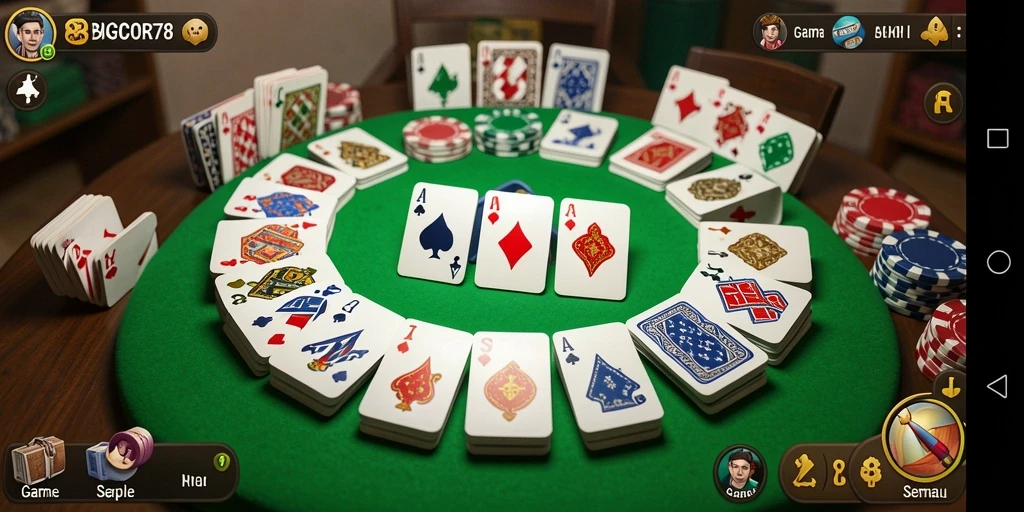 Gameplay Gaple yang menarik dengan tampilan cerah dan intuitif.