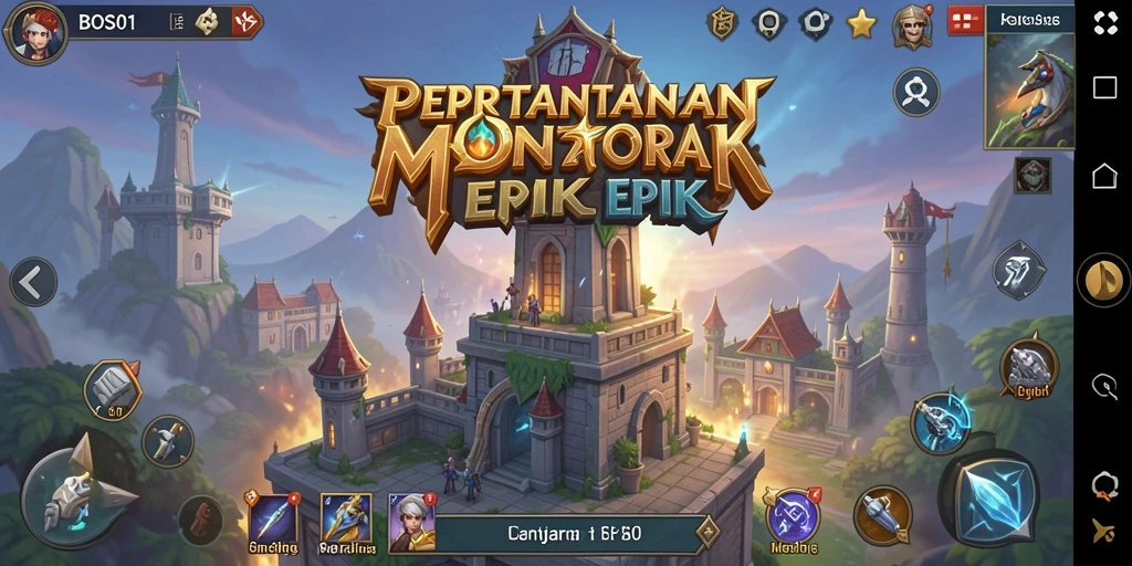 Tampilan menarik dari gameplay menara pertahanan di BOS01.