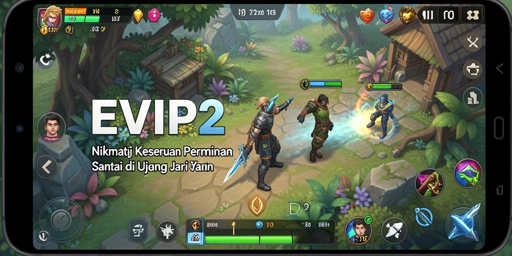 Tampilan gameplay seru dari EVIP2 yang penuh warna.