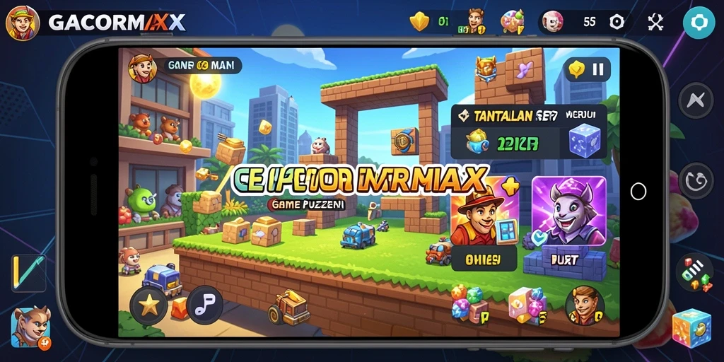 Tampilan menarik gameplay GACORMAX dengan berbagai teka-teki.