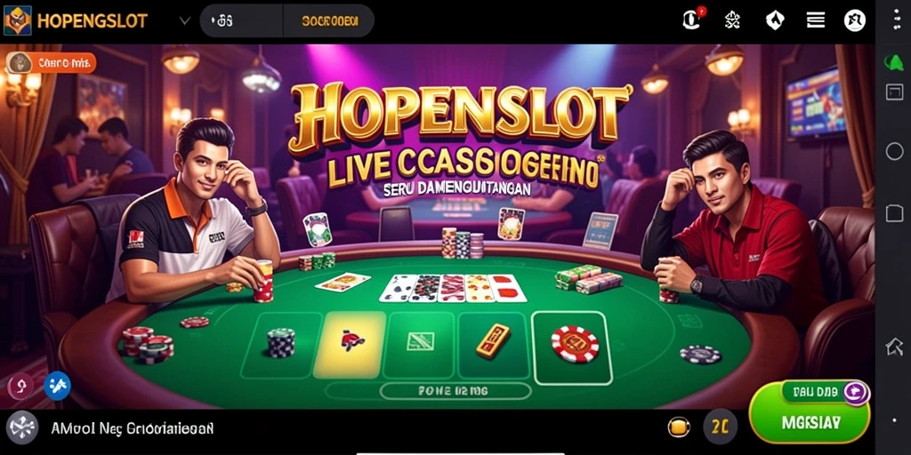 Tampilan gameplay HOPENGSLOT yang mendebarkan di Live Casino.