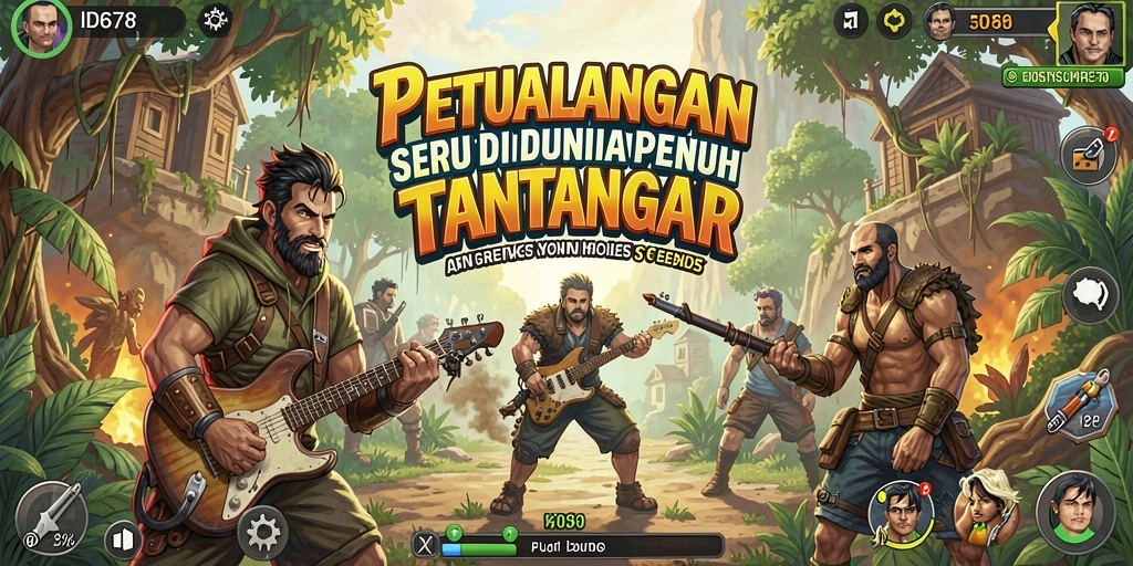 Tampilan utama gameplay ID678 dengan karakter menjelajahi dunia petualangan.