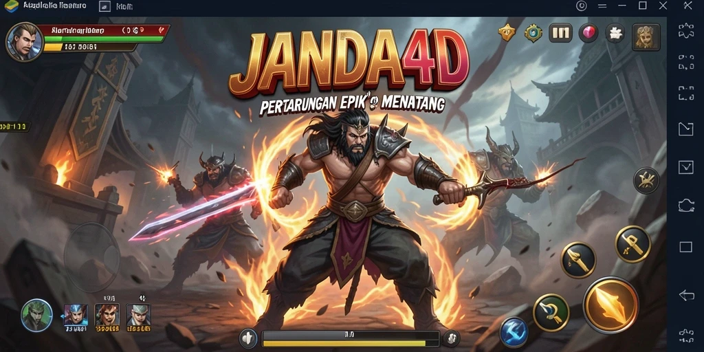 Tampilan gameplay JANDA4D yang menampilkan pertarungan intens.