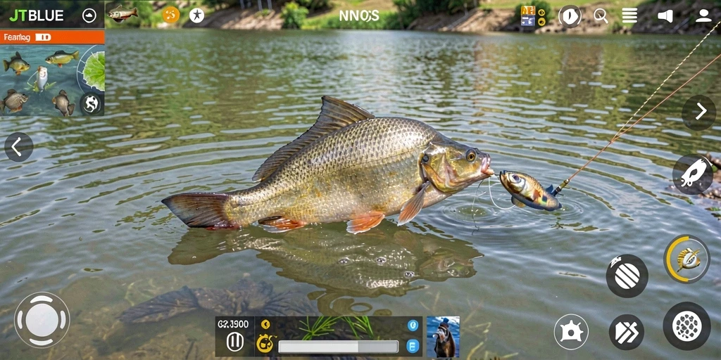 Tangkapan ikan besar dalam JTBLUE saat gameplay