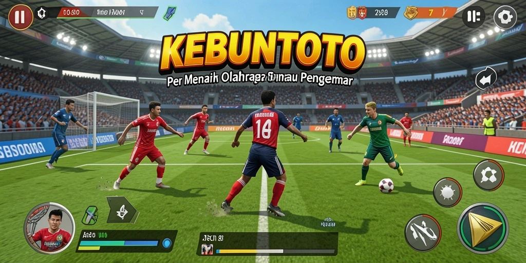 Tampilan utama gameplay KEBUNTOTO dengan aksi olahraga seru.