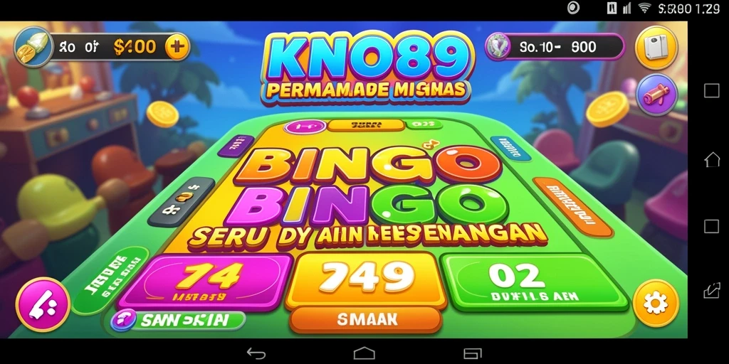 Screenshot gameplay KNO89 yang menunjukkan suasana menyerukan permainan Bingo.