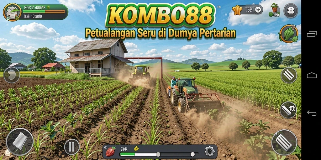 Tangkapan layar menunjukkan gameplay menarik di taman pertanian.