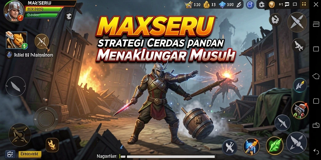 Tampilan gameplay MAXSERU yang memukau dan penuh strategi.