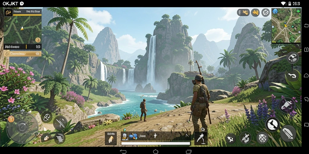 Screenshot gameplay OKJKT yang menampilkan dunia terbuka yang luas.