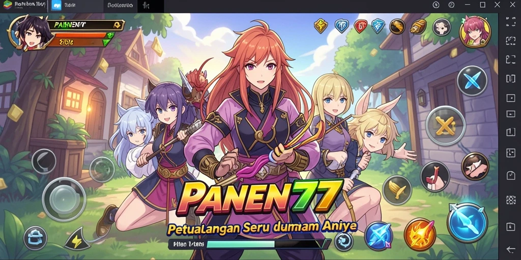 Screenshot menampilkan gameplay seru dari PANEN77 dengan karakter anime.