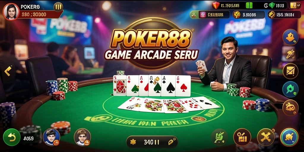 Screenshot POKER88 menunjukkan gameplay poker yang menarik dan kompetitif.