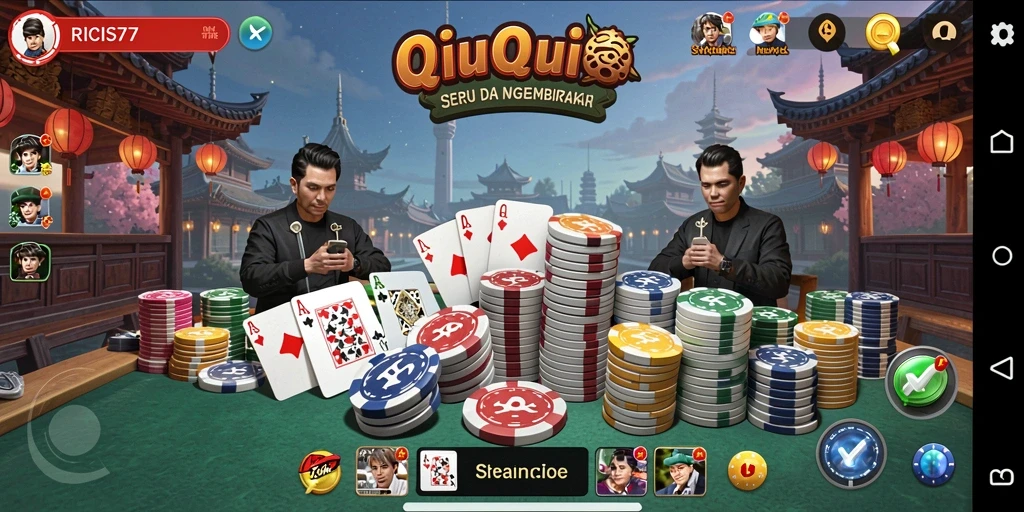 Tampilan gameplay QiuQiu yang menarik dan penuh strategi.