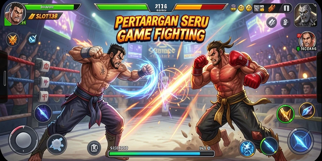 Tampilan gameplay SLOT138 dengan pertarungan yang mengesankan.