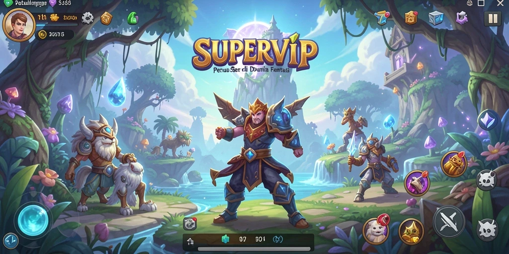 Tangkapan layar menyajikan momen seru dalam petualangan SUPERVIP.
